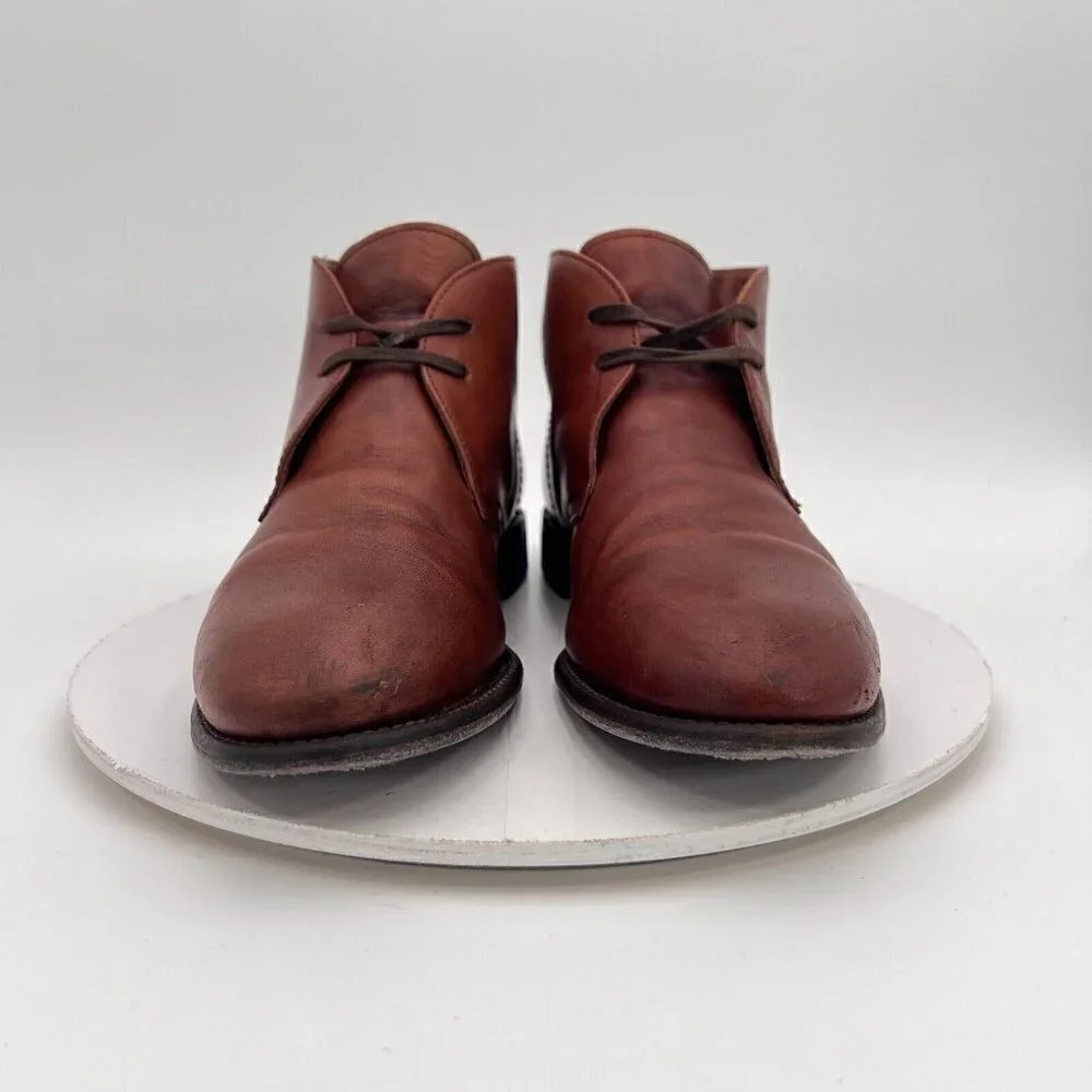 Johnston & Murphy Est. 1850 Men Sz 11 Brown Leather Plain Toe Chukka Ankle Boot